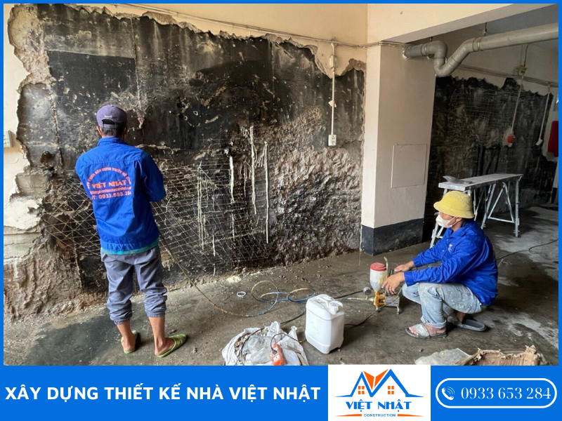 Thi công chống thấm tường nhà bằng sika tại Việt Nhật