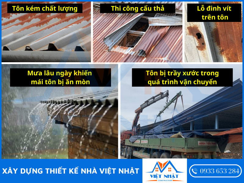 Nguyên nhân gây nên tình trạng mái tôn bị thấm dột